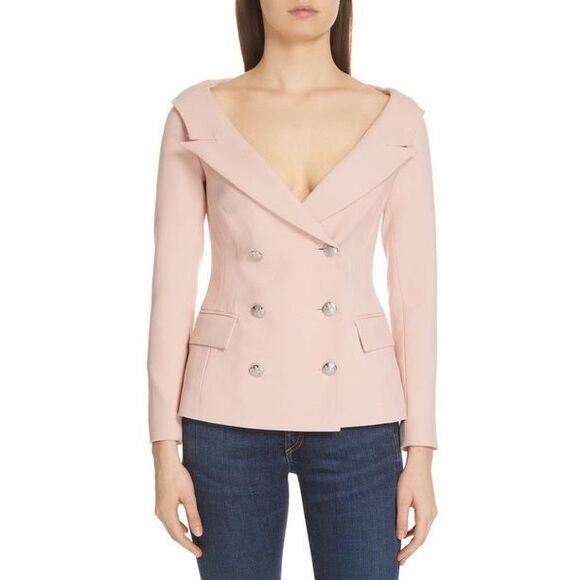 Veronica Beard Frayne Blazer Pink Double Breasted Size 12 - Picture 2 of 11